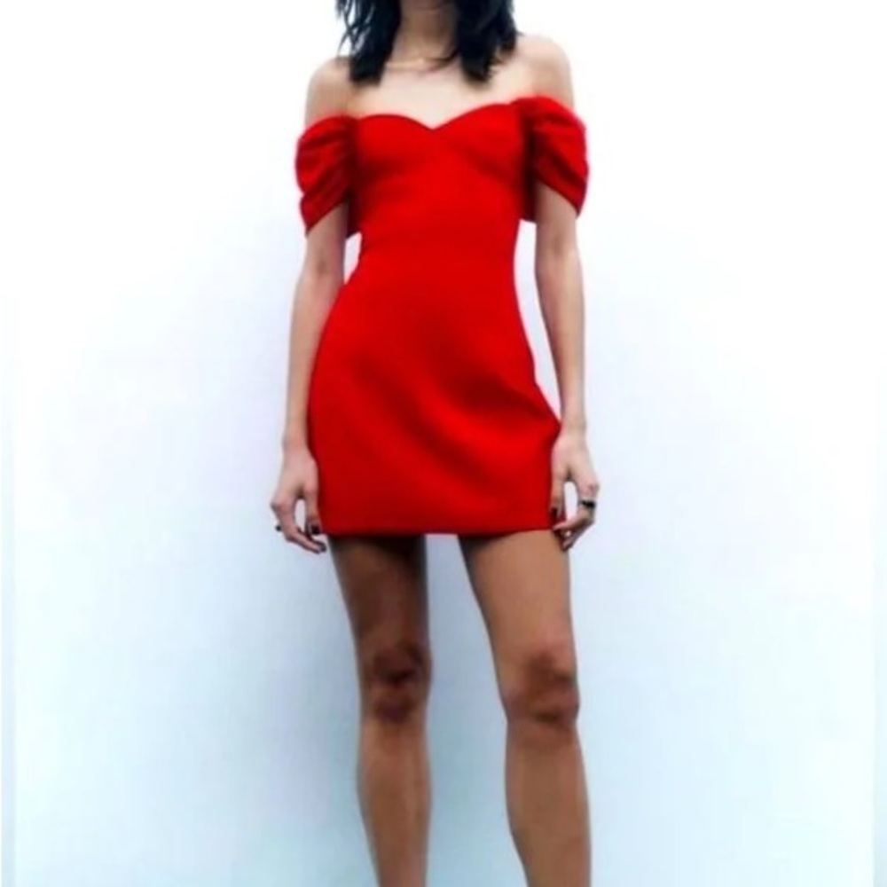 Bold Red Off-Shoulder Mini Dress